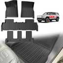 BestEvMod All Weather Floor Mats Compatible with Rivian R1S 2025 2026 Anti-Slip 3D Pattern TPE Heavy Duty Rubber Waterproof Non-Slip Floor Liner 1st & 2nd & 3rd Rows Set Gen 2 Accessories (2025+ R1S)