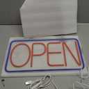 Led Neon Open Signs for Business,16.5"X 9" Open Signs, Powered by USB with ON/OFF Switch, Adjustable Bright Led Neon Open Sign for Bar Salon Coffee Stores Club Hotel (Blue/Red-Horizontal)