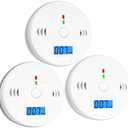 3 Pack Carbon Monoxide detectors, co Detector, Carbon Monoxide Alarm Detector Battery Powered with LCD Display, Carbon Monoxide Detector, UL2034 Standards, for Home 1 Pack
