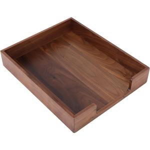 Bamber Wood Letter Tray Wooden Desk Organizer Paper Document File Tray for Office Supplies Collection Folders Notebooks, Black Walnut
