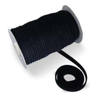 Tewadoo Bias Tape Double Fold 1/4 Inch - Black 55 Yards Polyester Binding Tape for Sewing, Quilt Binding, Hemming, Seaming and Fabric Piping