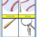 Taiyin 18 Sets Baseball Softball Acrylic Keychain Bulk DIY Ball Bag Tag Sports Party Favors Mini Ball Charms for Team Gifts(White,Baseball)