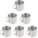 Liang baobao Stainless Steel Coffee Mugs 6oz Cups with Handle Set of 6 for Drinking Tea, Latte Espresso, Juice or Water
