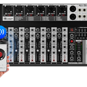 Professional Audio Mixer,6 Channel Audio Interface Sound Board Mixing Console System with Monitor,16 DSP DJ Bluetooth Mixer Reverb Effect +48V Phantom For Karaoke Studio Streaming RecordingAmazon's Choice