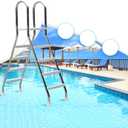 52" High Above Ground Swimming Pool Ladder,304 Stainless Steel,4 Steps Ladder,Max Load Capacity 500 lb