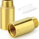 GASHER 2Pcs Brass Pipe Plumbing Adapter with Rubber O-ring, 1/2" NPT Male x 1/2" NPT Female Pipe Fitting Coupler,Length 1-1/2 Inch