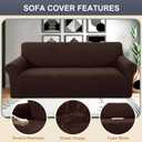 Stretch Couch Cover Washable Sofa Slipcover Furniture Protector with Non Skid Foam and Elastic Bottom for Kids, Dog(Large/Chocolate)