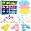 Meland Princess Dress Up Clothes for Toddlers with Skirts, Shoes, Crown & Play Jewelry, Princess Toys for Girls Age 3,4,5,6 Year Old, Little Girls Gift Idea for Birthday Christmas (Yellow)