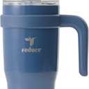 Reduce 24 oz Stainless Steel Tumbler with Handle - Dual-Wall Vacuum Insulated Travel Mug, Sweat-Proof Lid & Reusable Straw - Keeps Drinks Cold for 24 Hrs, Fits Cupholders, Dishwasher Safe-Mineral Blue