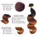 Human Hair Bundles 22 24 26 Inch T1B/4/30 Omber Body Wave Bundles Human Hair Chocolate Light Brown Unprocessed Brazilian Virgin Quick Weave Hair for Black Women