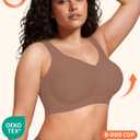PoseFree Jelly Bras for Women No Underwire Supportive Wireless Comfort Full Coverage Push Up Plus Size for Older Women (Beige, XXL)