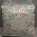 Laura Ashley Home - Queen Comforter Set, Reversible Cotton Bedding, Includes Matching Shams with Bonus Euro Shams & Throw Pillows (Madelynn Pastel Blue, Queen)