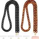 Wrestler 2 Pcs Crossbody Phone Lanyard Straps Chain Charm Cell Phone Holder Compatible with Universal Cases 59 Inch (Black, Coffee)