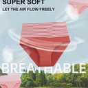 ANLIQI Women's Modal Underwear Tummy Control Hipster Panties Pack Full Coverage Briefs Soft Breathable Stretch Striped Undie (XXL)