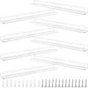 Wesiti 8 Pack Acrylic Floating Shelf 36 Inch Clear Book Display Shelves with Mounting Kit Invisible Floating Wall Ledge Transparent Wall Mounted Bookshelf for Kids Nursery Organizer Storage Decoration