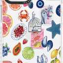 for iPhone 12 Case, Coastal Fruit Collage Pattern with Lucky Charms, Military-Grade Drop Protection, Boho Y2K Soft Slim TPU Protective & Camera Protection for Women Girls (BuleArtCut)