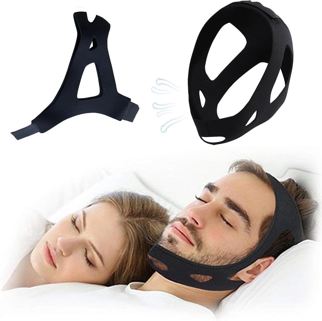 Anti Snore Chin Strap for Sleeping, CPAP Chin Strap, Anti Snoring, CPAP Chin Strap to Keep Mouth Closed, Adjustable, Breathable and Comfortable.