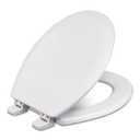 Centoco Round Toilet Seat, Heavy-Duty Wood Core with Plastic Scratch-Resistant Finish, Residential, Made in the USA, 700-301, Crane White (Cotton/Bright)