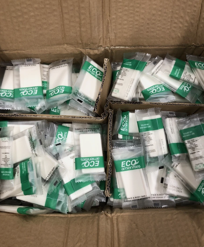 Eco 1.0 Oz Travel Size Soap Bars Individually Wrapped 400 PCs Bulk Green Tea
