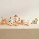 PairPear Wooden Tea Set for Kids, 19-Piece Pretend Tea Time Play Set with Tray, Wooden Tea Toys for Toddlers & Preschool Kids Ages 3+