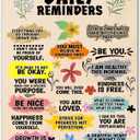 Positive Daily Reminders Poster - Inspirational Wall Art - Positive Quotes Wall Decor - Daily Affirmations Wall Art - Motivational Office Decor for Women - 8x10 Unframed Poster Print