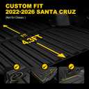 Santa Cruz Trunk Bed Mat Compatible with 2022-2026 Hyundai Santa Cruz 4.3FT - Custom Fit TPE Heavy Duty Cargo Mat - All Weather Santa Cruz Bed Liner Accessories (Bed Mat+Tailgate Mat)