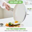 GreenLife 16 Piece Nonstick Cookware Set, Soft Grip Non-Toxic PFAS-Free Ceramic Pots & Pans, Dishwasher & Oven Safe, Frying, Sauce, Saute, Utensils, Glass Lids, Stay-Cool Handles, Wobble Free, Taupe