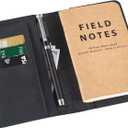 D Genuine Leather Cover for Field Notes Moleskine Cahier Handmade Travel Journal Cover with Pen Loop Pocket Size for 3.5" x 5.5" Notebooks (Navy)