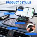 Multifunctional Car Anti-Slip Mat,Car Dashboard Mat,360 Rotatable Phone Holder Dashboard Pad with Temporary Parking Number,Car Anti Slip Mat Phone Holder,Anti Slip Mat for Car Dashboard(Black)