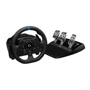 Logitech G923 Racing Wheel and Pedals, TRUEFORCE up to 1000 Hz Force Feedback, Gaming Steering Wheel PS5, PS4, PC, Mac, Genuine Leather- Black Logitech G923 Racing Wheel and Pedals, TRUEFORCE up to 1000 Hz Force Feedback, Gaming Steering Wheel PS5, PS4, PC, Mac, Genuine Leather- Black