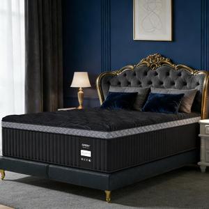 16 Inch Queen Size Mattress, Upgraded Luxury Hybrid Queen Mattress In A Box with with 7-Zone Support for Cool Night & Pressure Relief, Motion Isolation, Edge Support, Assembled in USA, Medium Firm