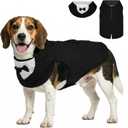 Supet Dog Tuxedo and Bandana Set with Bow Tie, Formal Outfit for Wedding Birthday Party Graduation Valentines, Pet Suit Clothes for Large Medium Small Dogs (Black, M)