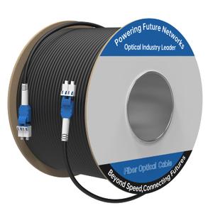 300M/984FT LC to LC Armored Outdoor Fiber Optic Cable, Single Mode Duplex 9/125μm SMF Fiber Patch Cord, OS1/OS2 Compatible, Black LSZH Jacket, Uniboot Jumper for FTTH, Data Center, Long-Distance Use