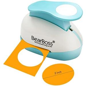 BearBoss 2 Inch Circle Punch, Hole Punch Shapes, Paper Punch Set for Scrapbooking Festival Paper Greeting Card DIY Albums Photos (Classic White)