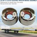 12-1/4" x 5" (12.25" X 5") Electric Trailer Brake Assembly Pair for 12,000 LBS (12K) Trailer Axles Left and Right Electric Trailer Brakes