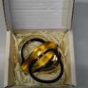 3PCS Gold Hair Ties, Metal Hair Ties for Thick Hair, Elegant Durable Geometric Design, Gold Hair Accessories Stretchy and Non-Damage Ponytail Cuff Holders, 3 Styles in Box Holiday Gifts (Gold Set 01)