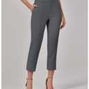 GRAPENT Women's Plus Size Pants Womens Capri Pants Pull On Dress Capris for Women Color Dark Gray Size 20 22 (XXL)