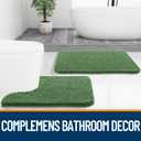 OLANLY Small Bathroom Rugs 24x16, Extra Soft Absorbent Chenille Bath Rugs, Rubber Backing Quick Dry, Machine Washable Bath Mats for Bathroom Floor, Tub and Shower, Home Decor Accessories, Olive Green