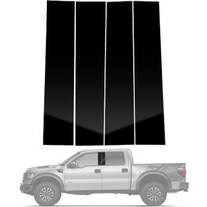 BASIKER 4Pcs Compatible with 2004-2014 Ford F150 Door Window Trim Anti Scratch Stickers Door Pillar Moldings
