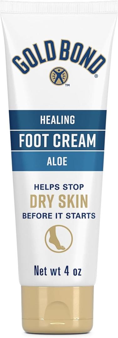 Gold Bond Healing Foot Cream for Dry Feet, 4 oz, With Aloe, Nourishes & Softens for Healthier Looking Feet