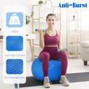 Fitvids Exercise Ball for Fitness, Yoga, Pilates with Quick Pump, Anti-Burst Slip Resistant Balance Ball, L