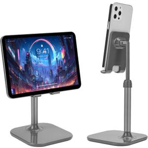 Doboli Cell Phone Stand, Phone Stand for Desk, Phone Holder Stand Compatible with iPhone and All Mobile Phones Tablet, Gifts for Adults Women Men Mom Wife, Space Gray
