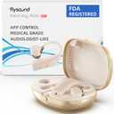 FLYSOUND Nature Pro OTC Hearing Aids with Bluetooth & Auracast for Seniors & Adults | 80% Improved Speech Recognition & Tinnitus Masking via App | Up to 60dB Gain & AI Noise Reduction | Fashion Nude