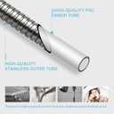 OFFO Shower Hose, 198 in Kink Free Stainless Steel Shower Hose Attachment Electroplating Handheld Shower Head Hose Flex Hoses Extension with Brass Insert & Nut for Pet Bathing Cleaning, Nickel Gray