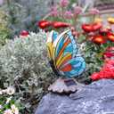 Rezpuao Solar Butterfly Garden Statues,Butterfly Decor for Outdoor,Resin Colorful Butterflies Figurine with Solar Light for Patio,Balcony,Yard,Lawn Ornament,Perfect Garden Gift