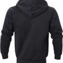 Men's Winter Jacket Heavyweight Fleece Hoodies Full Zip Up Sherpa Lined Fleece Sweatshirt Black Small (Black, S)