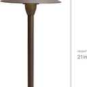 Kichler 8" Outdoor LED Path Light in Textured Architectural Bronze , 12V Adjustable Exterior Dome Light, (8.25" W x 21" H), 15310AZT