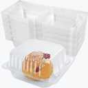 AQSXO 200 Pcs Clear Plastic Take out Containers,Disposable Clamshell Dessert Container with Lid, for Salads, Pasta, Sandwiches (5x4.7x2.8 in).