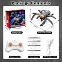 sportsvoutdoors Realistic Remote Control Wall Climbing Spider Toy with Glowing Red Eyes, 360 Spinning RC Prank Bug, Crawls on Walls, Ceilings & Floors, Rechargeable Gift for Kids Ages 3-12 (Black)