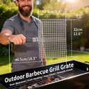 Square BBQ Fish Basket for Grilling, Portable 304 stainless steel grill basket for Fish, Vegetables, Meat Skewers, Suitable for camping, patio barbecues, or as a gift for men/women.
